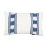 SO7930017 | Banyan Ikat Pillow - Blue & White Schumacher Banyan Ikat Pillow in Blue & White (SO7930017)