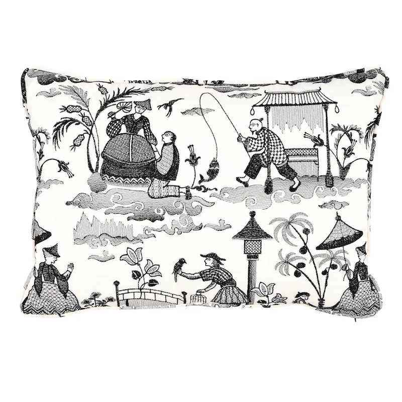 Schumacher Bassano Toile Pillow in Black (SO6660215)
