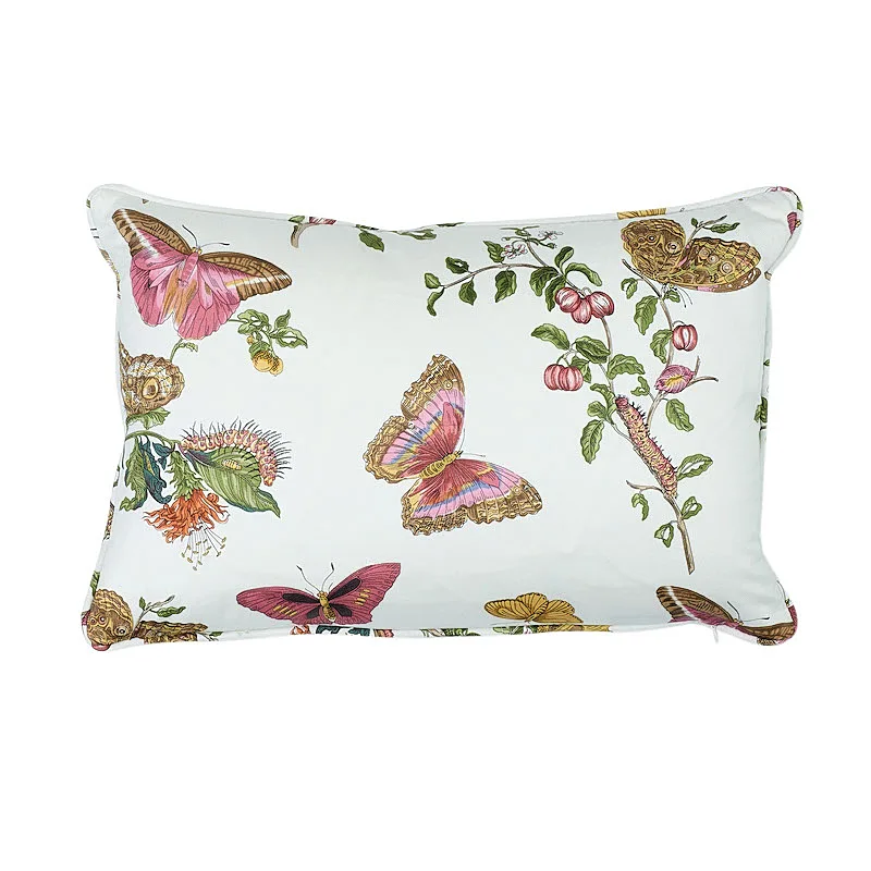 Schumacher Baudin Butterfly Chintz Pillow in Blush (SO17872013)
