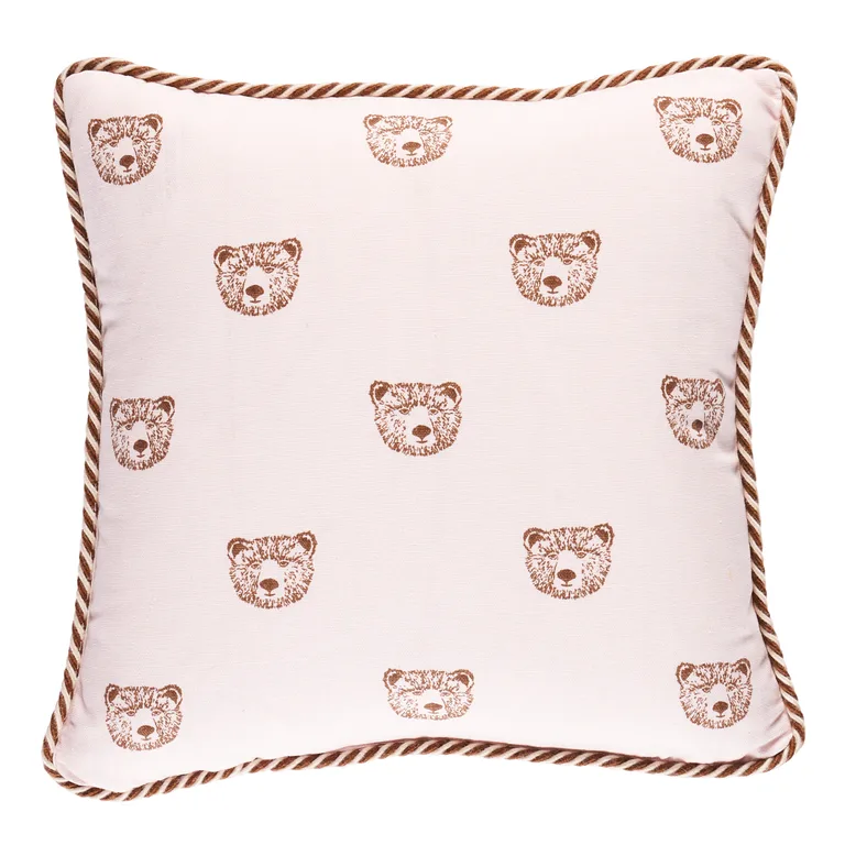Schumacher Bear Print Pillow in Blush (SO18047103)