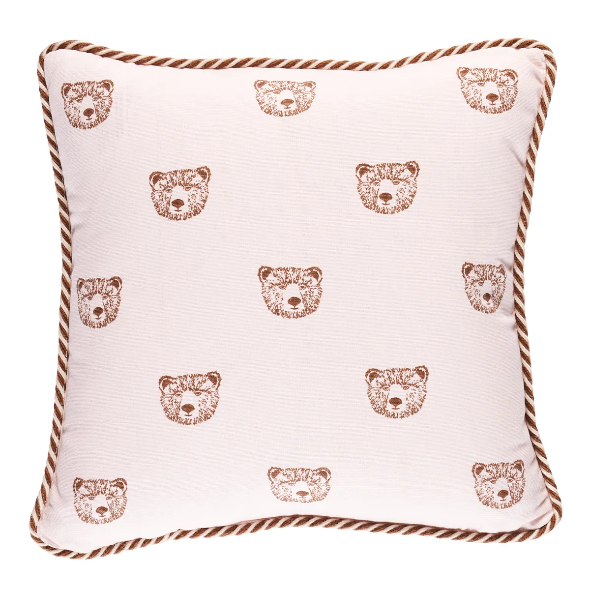Schumacher Bear Print Pillow in Blush (SO18047103)