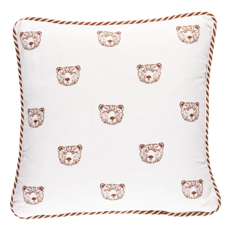 Schumacher Bear Print Pillow in Ivory (SO18047003)