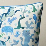 SO18159106 | Beasts Pillow - Blue and Green Schumacher Beasts Pillow in Blue and Green (SO18159106)
