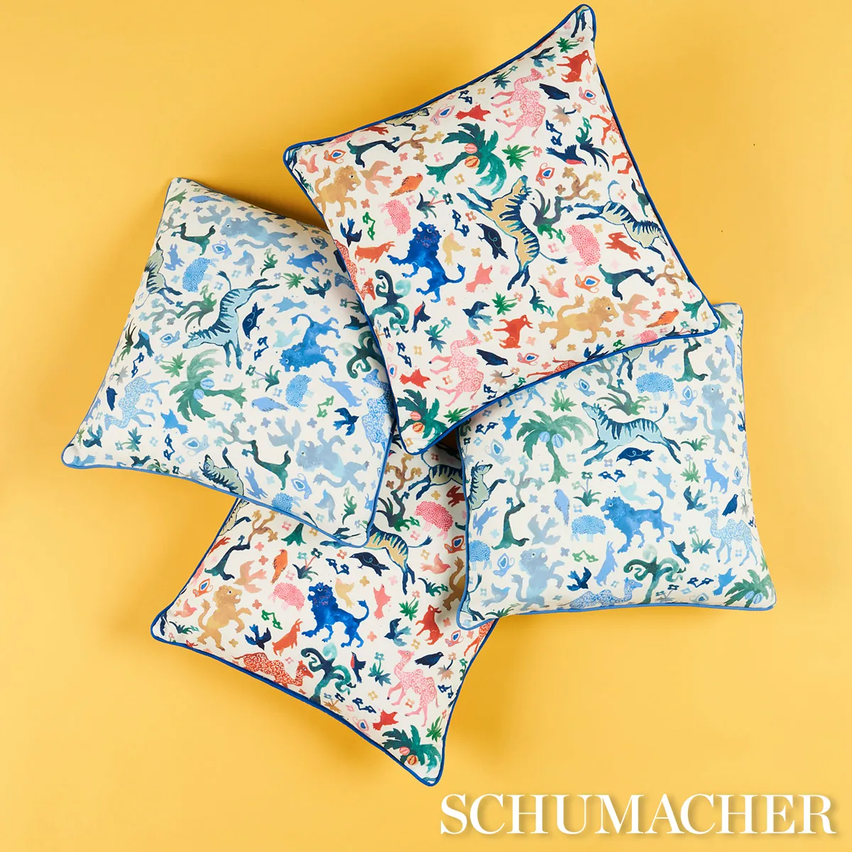 SO18159006 | Beasts Pillow - Multi on Ivory Schumacher Beasts Pillow in Multi on Ivory (SO18159006)