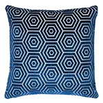 Bees Knees Cut Velvet Pillow - Blue Schumacher Bees Knees Cut Velvet Pillow in Blue