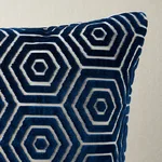 Bees Knees Cut Velvet Pillow - Blue Schumacher Bees Knees Cut Velvet Pillow in Blue