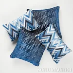 Bees Knees Cut Velvet Pillow - Blue Schumacher Bees Knees Cut Velvet Pillow in Blue