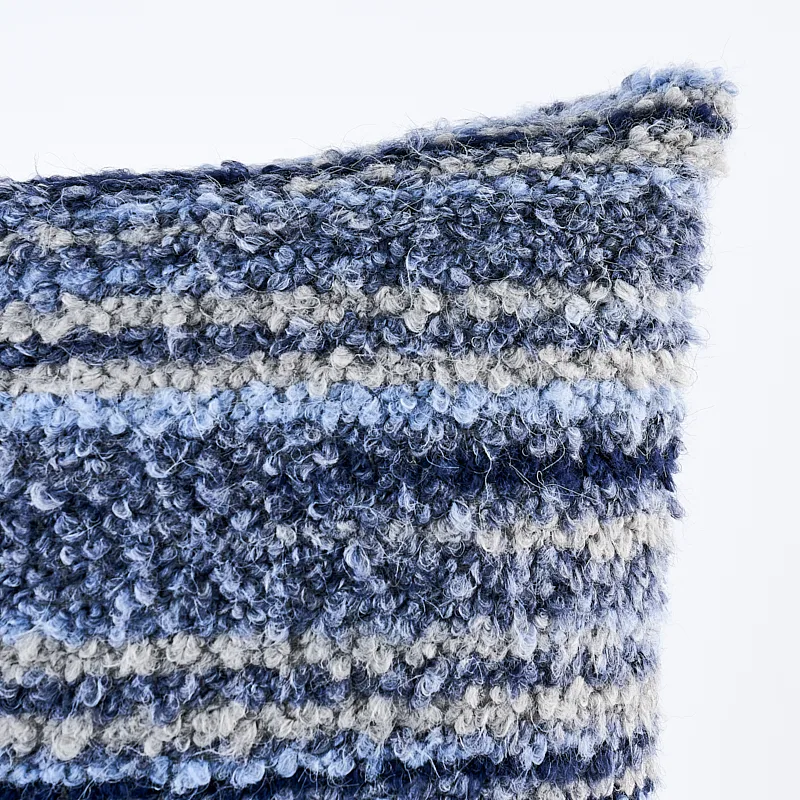 Schumacher Bensley Boucle Pillow in Blues