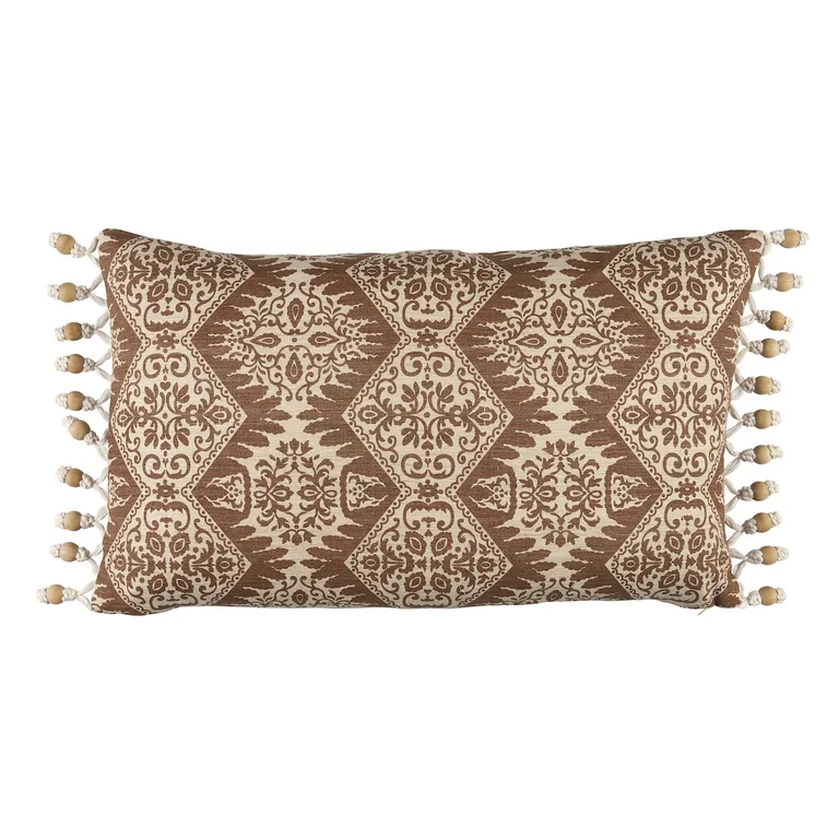 Schumacher Berkeley Silk Pillow in Chestnut (SO18270019)