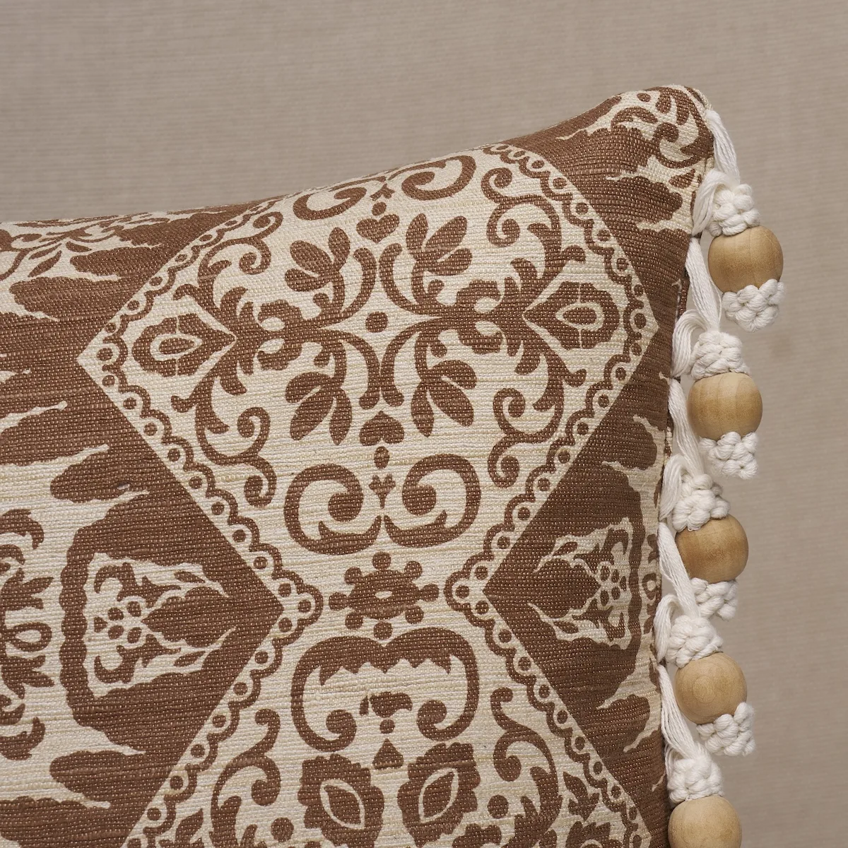 Schumacher Berkeley Silk Pillow in Chestnut (SO18270019)