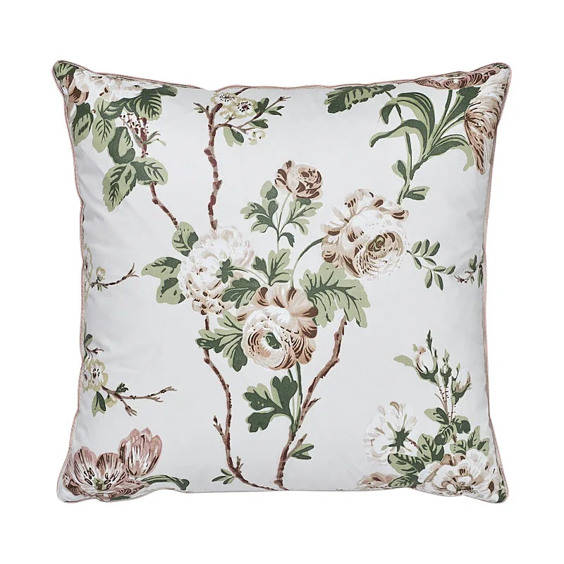 Schumacher Betty Chintz Pillow in Pink & Green (SO17840004)