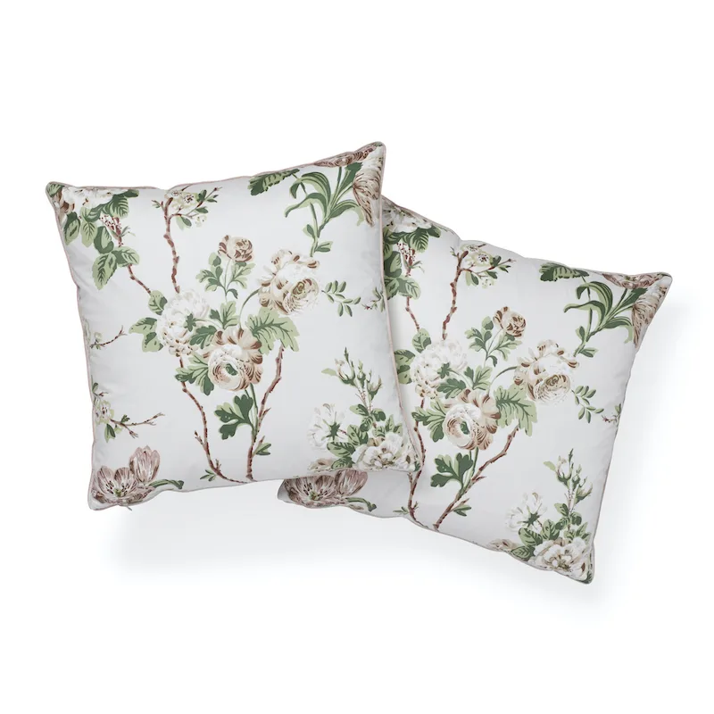 SO17840004 | Betty Chintz Pillow - Pink & Green Schumacher Betty Chintz Pillow in Pink & Green (SO17840004)
