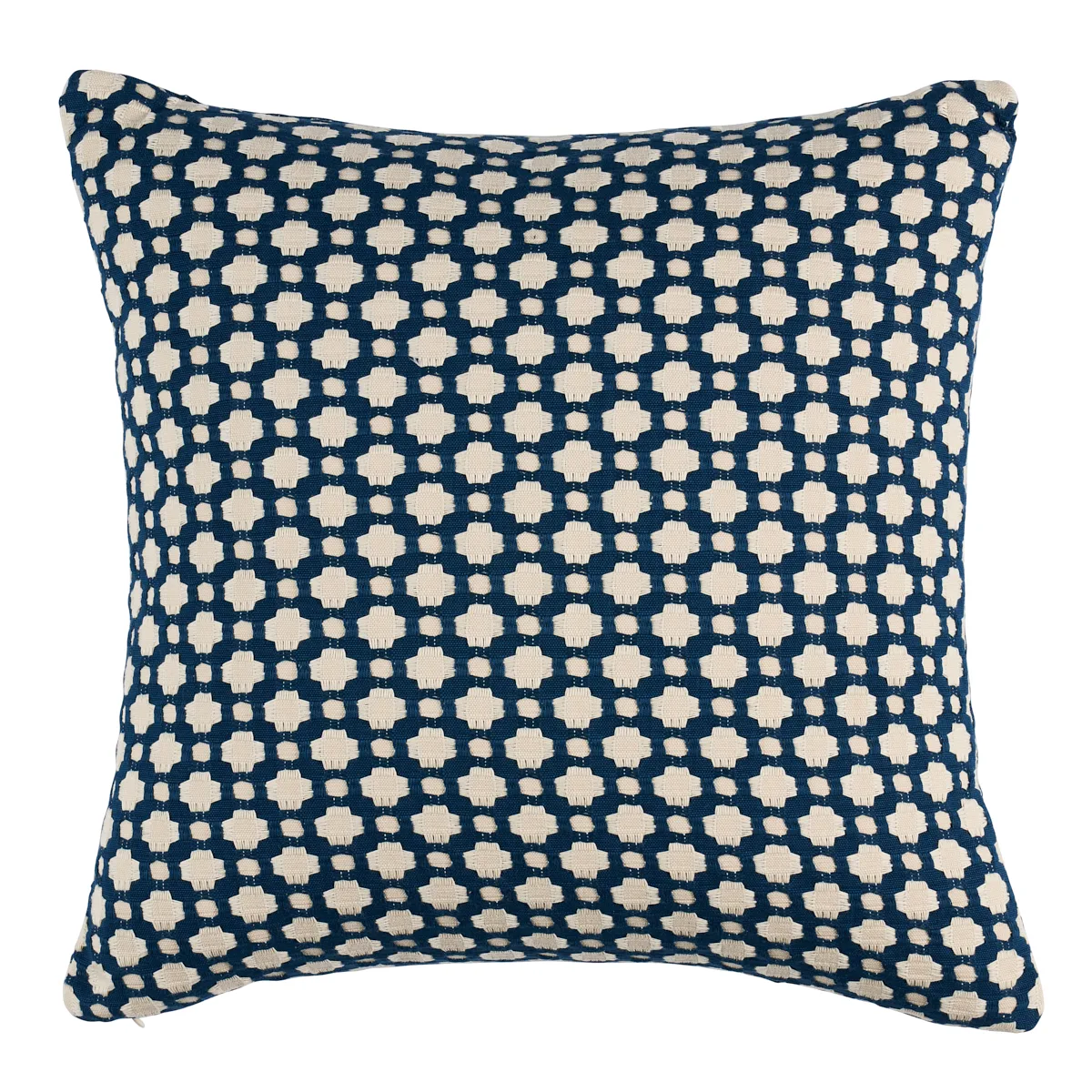 Schumacher Betwixt Pillow in Indigo/Ivory