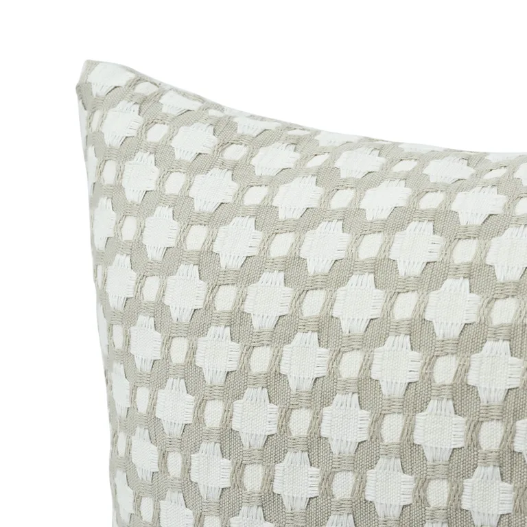 Schumacher Betwixt Pillow in Stone/White