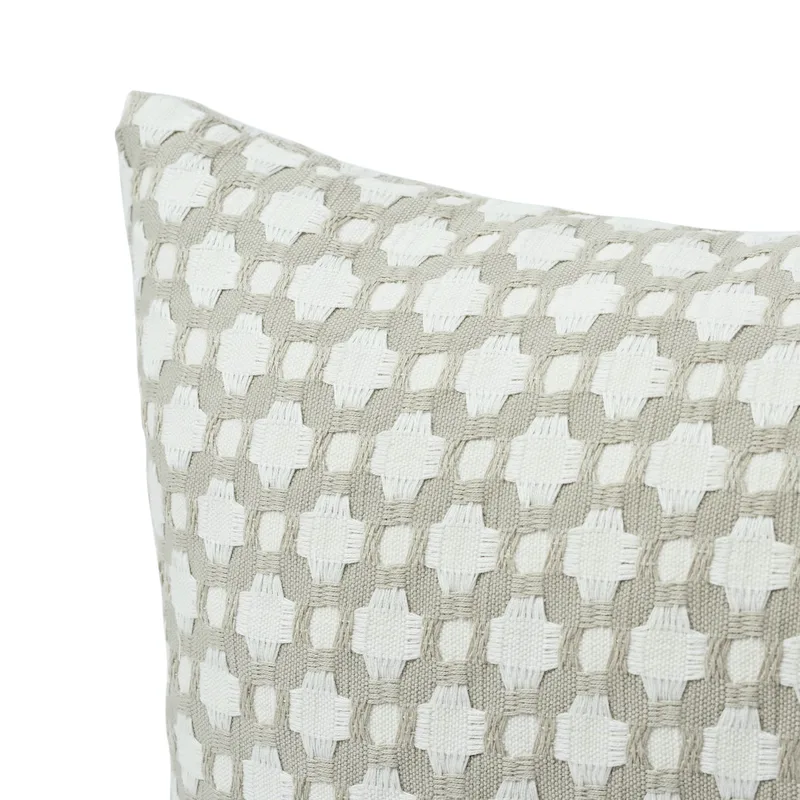 Schumacher Betwixt Pillow in Stone/White