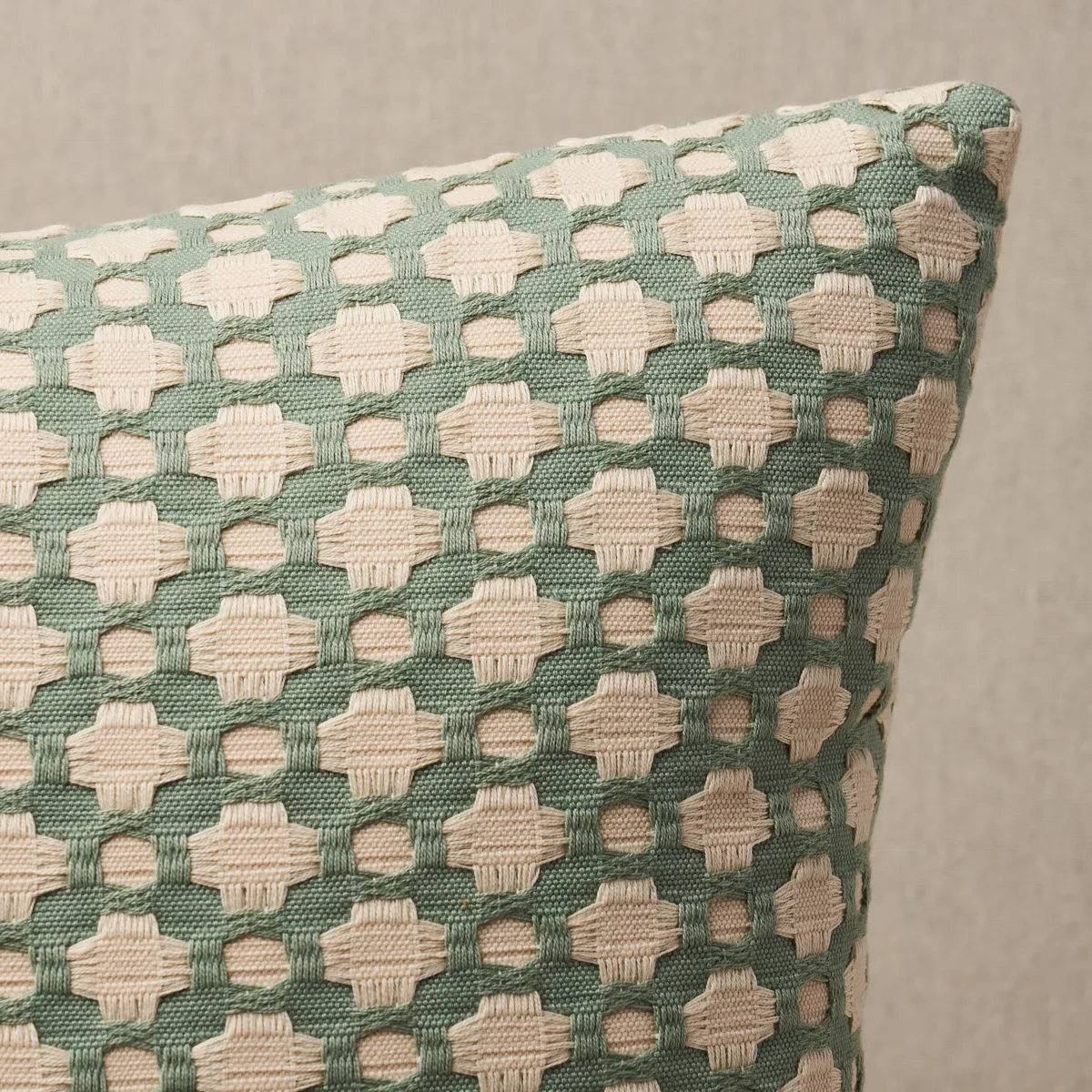 Schumacher Betwixt Pillow in Water/Ivory