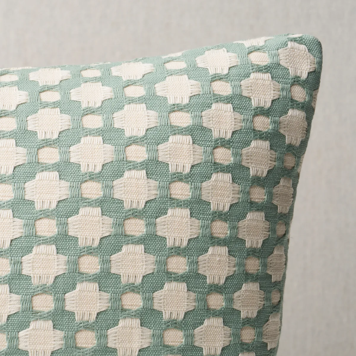 Betwixt Pillow - Water/Ivory Schumacher Betwixt Pillow in Water/Ivory