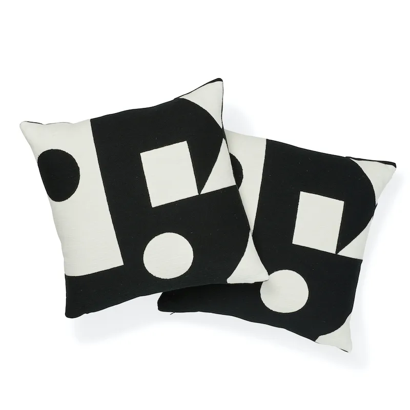 SO7569005 | Binary Embroidery Pillow - Black Schumacher Binary Embroidery Pillow in Black (SO7569005)