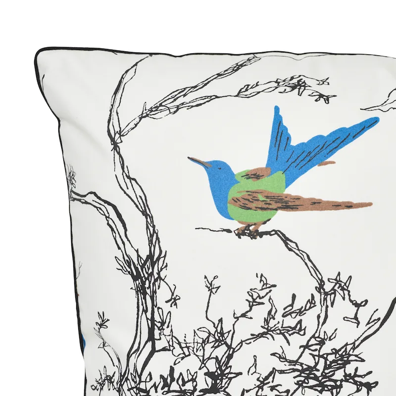 Birds & Butterflies Pillow - Multi on White Schumacher Birds & Butterflies Pillow in Multi on White