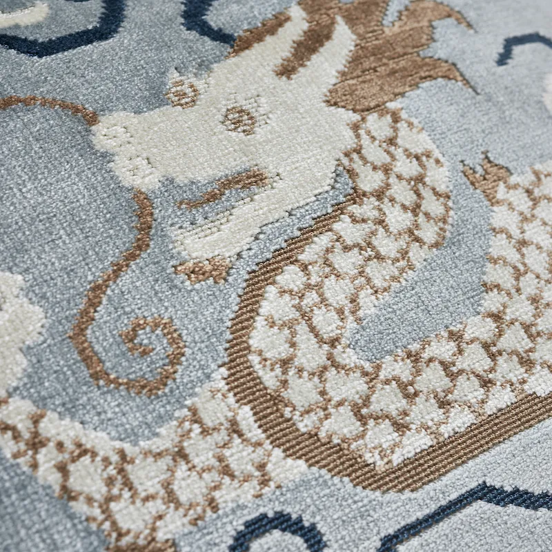 Schumacher Bixi Velvet Pillow in Celestine