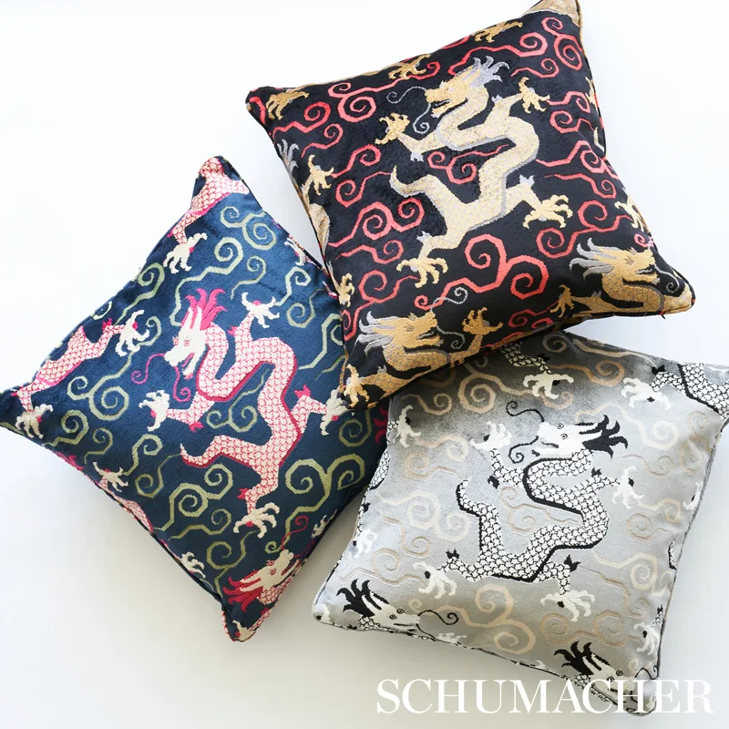 SO7397206 | Bixi Velvet Pillow - Silver Schumacher Bixi Velvet Pillow in Silver (SO7397206)