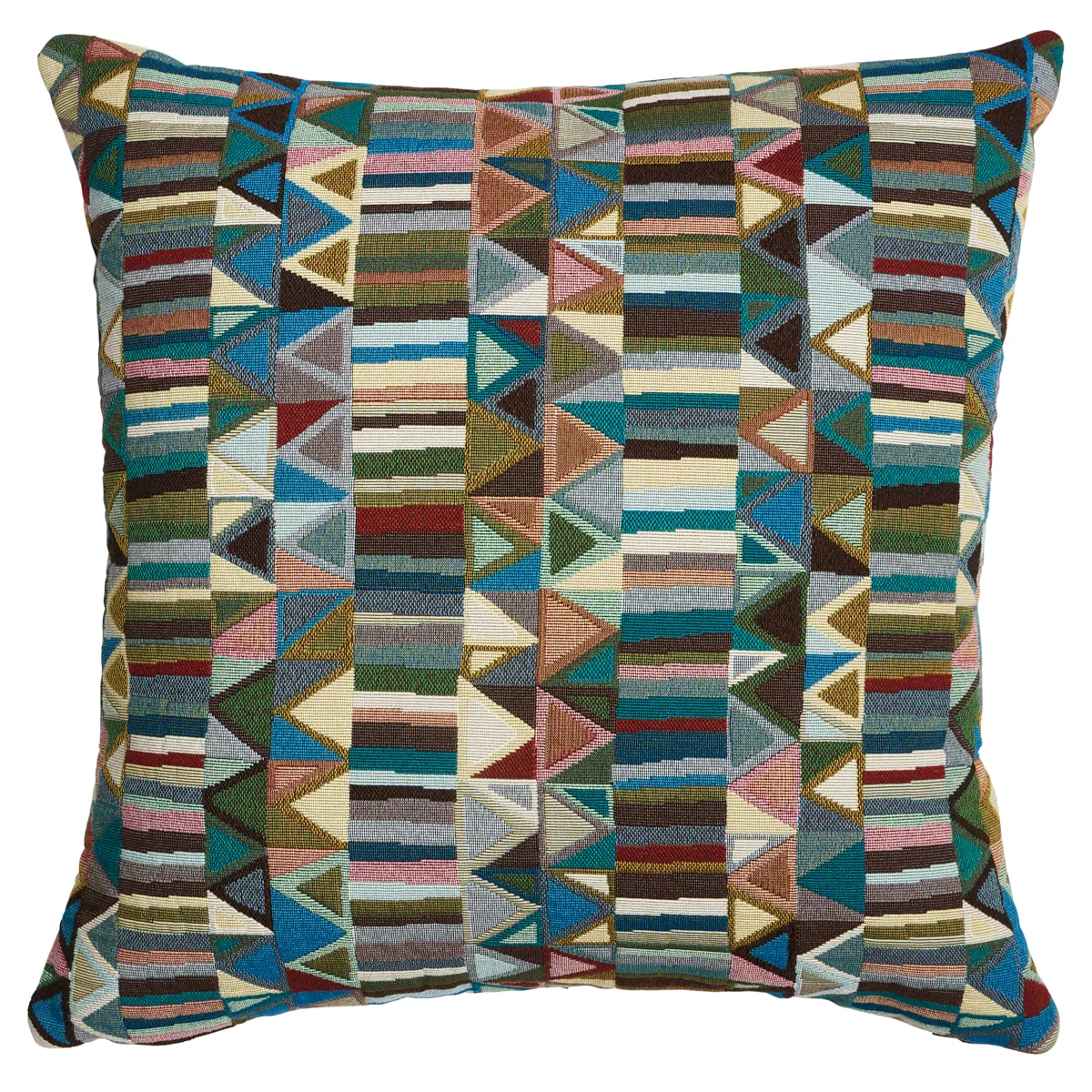 Schumacher Bizantino Quilted Weave Pillow in Peacock