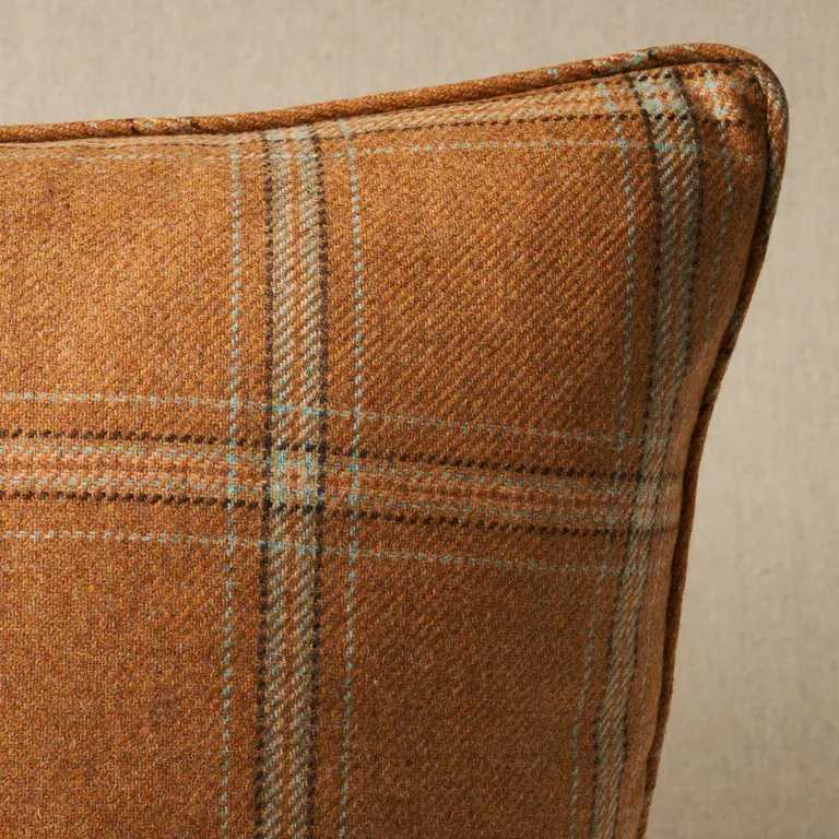 Schumacher Blackburn Merino Plaid Pillow in Camel (SO8234105)