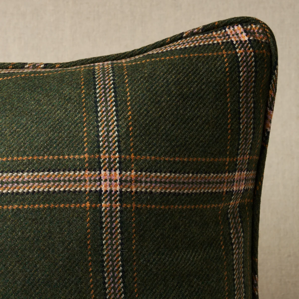 Schumacher Blackburn Merino Plaid Pillow in Green (SO8234305)