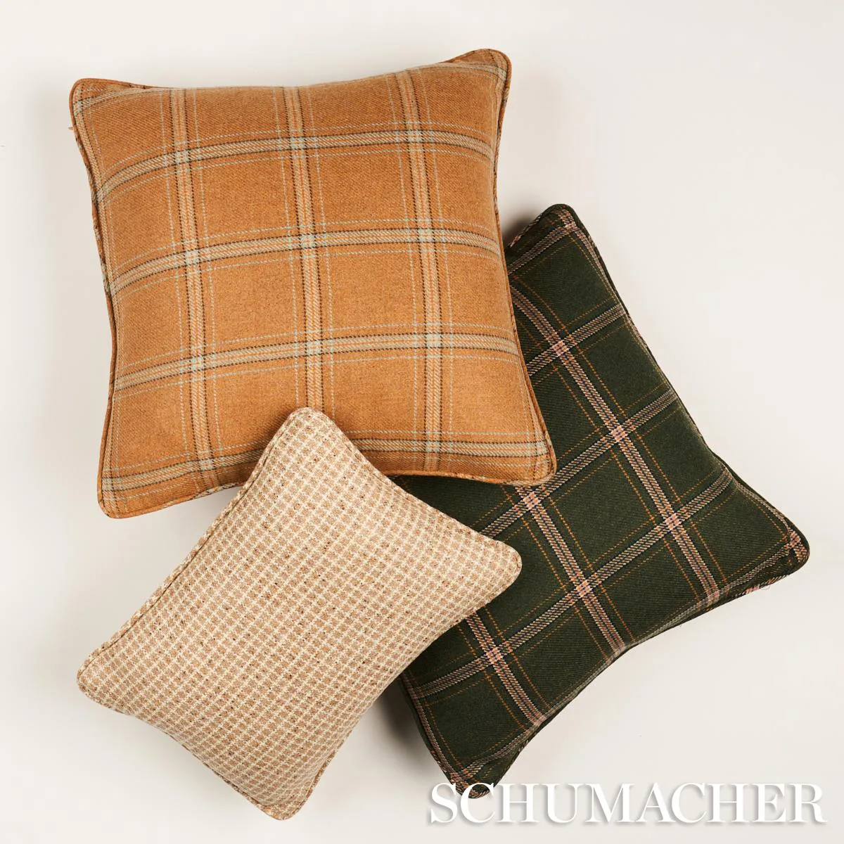 SO8234305 | Blackburn Merino Plaid Pillow - Green Schumacher Blackburn Merino Plaid Pillow in Green (SO8234305)