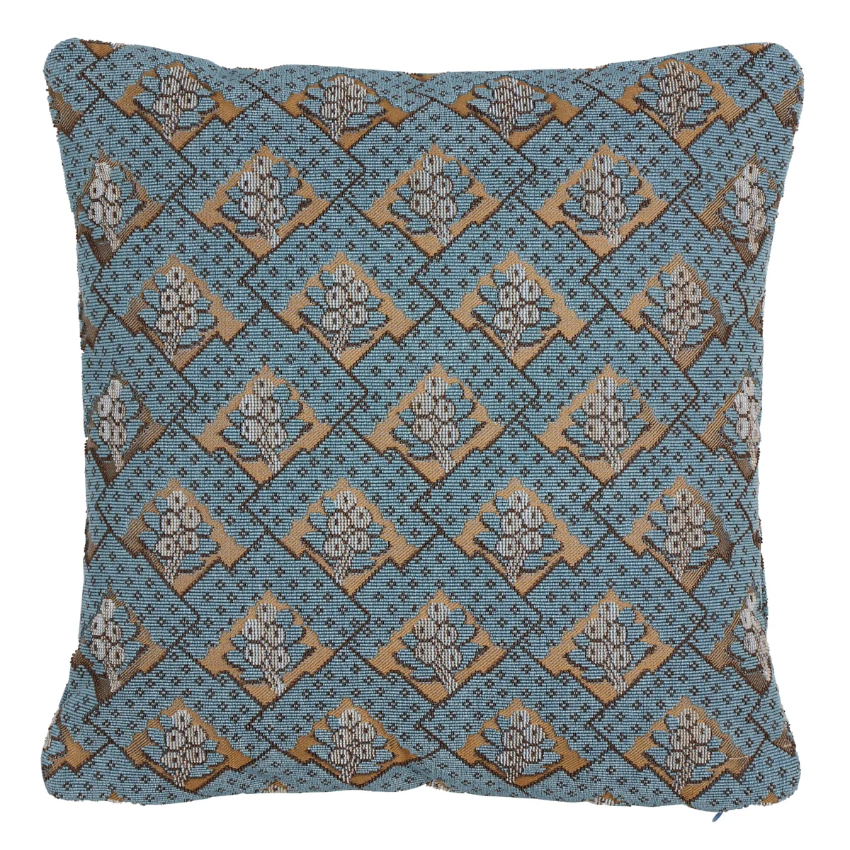 Schumacher Blair Silk Épinglé Pillow in Worcester Blue