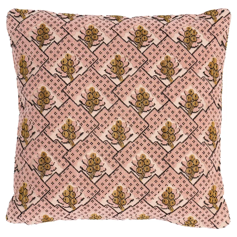 Schumacher Blair Silk Épinglé Pillow in Wythe Rose