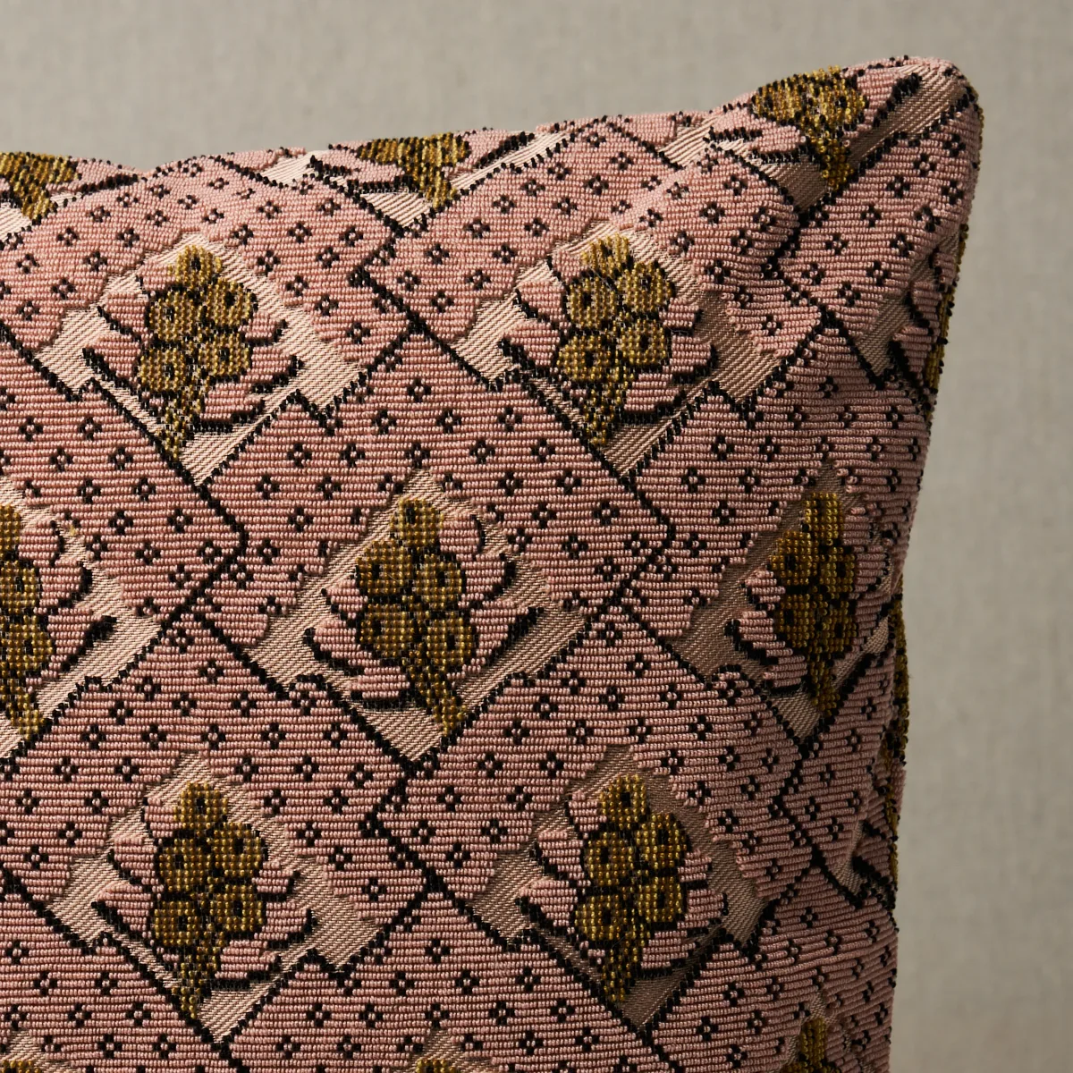 Schumacher Blair Silk Épinglé Pillow in Wythe Rose