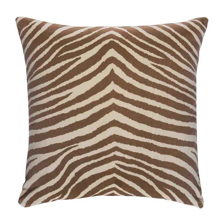 Schumacher Blixen Velvet Pillow in Safari