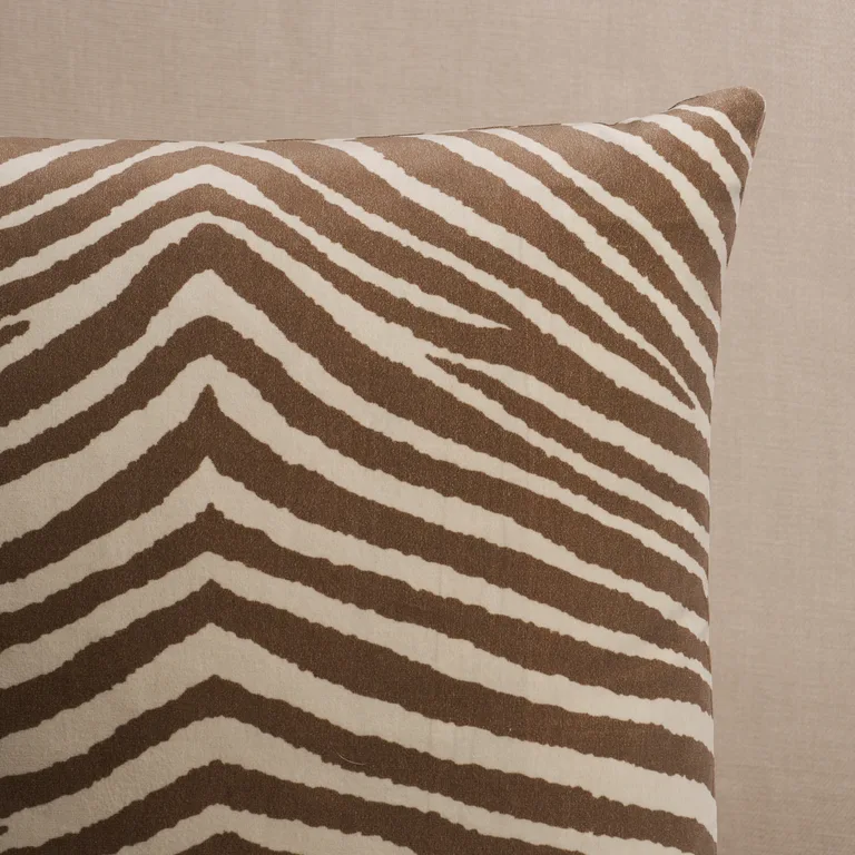 Schumacher Blixen Velvet Pillow in Safari