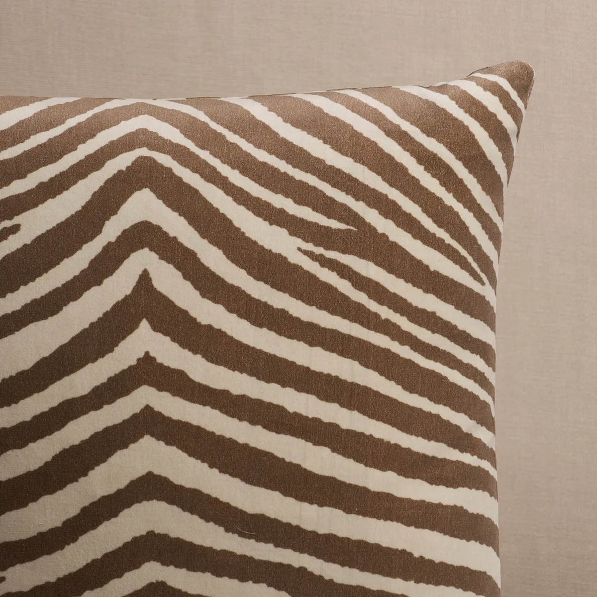 Schumacher Blixen Velvet Pillow in Safari