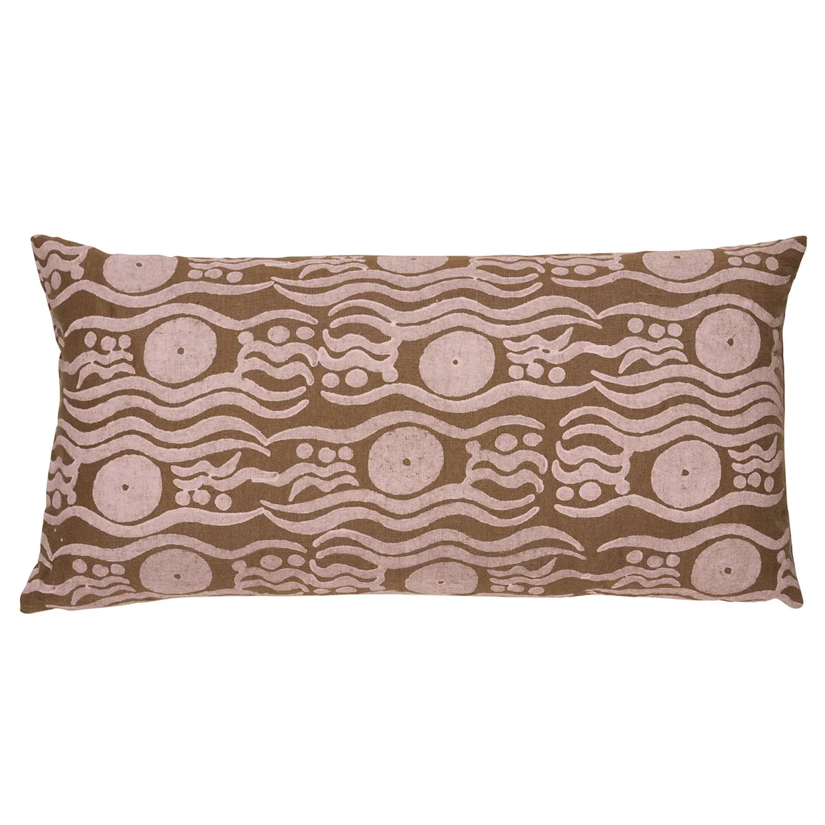 Schumacher Bosphorous Hand Block Pillow in Brown & Pink (SO18274218)