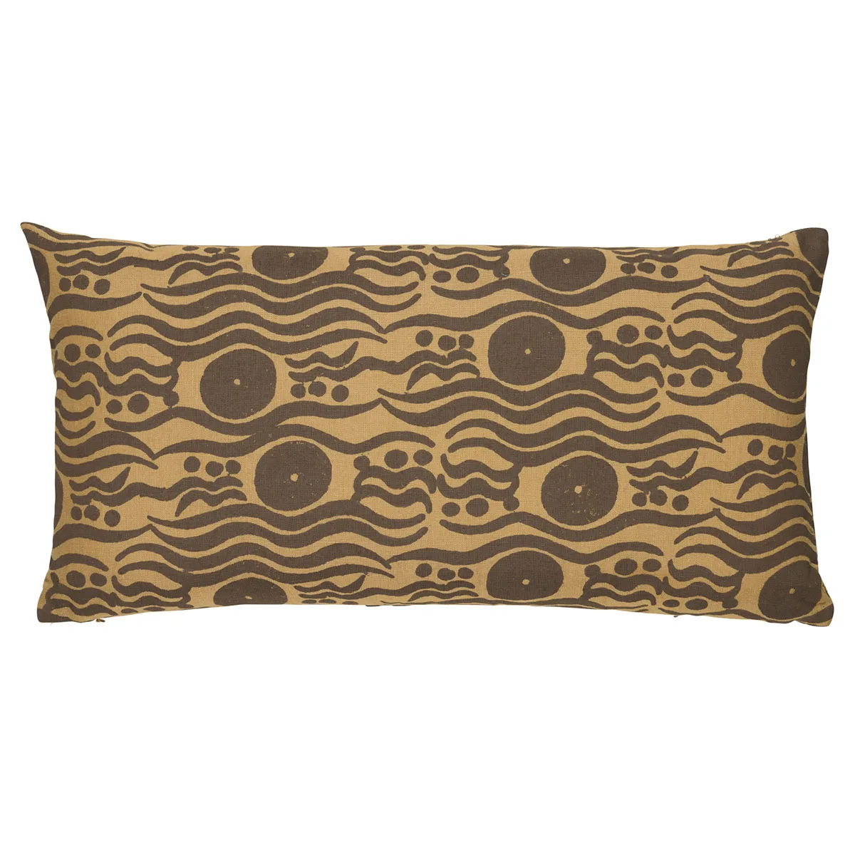 Schumacher Bosphorous Hand Block Pillow in Ochre & Brown (SO18274018)