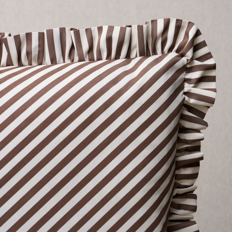 Schumacher Brigitte Stripe Pillow in Brown