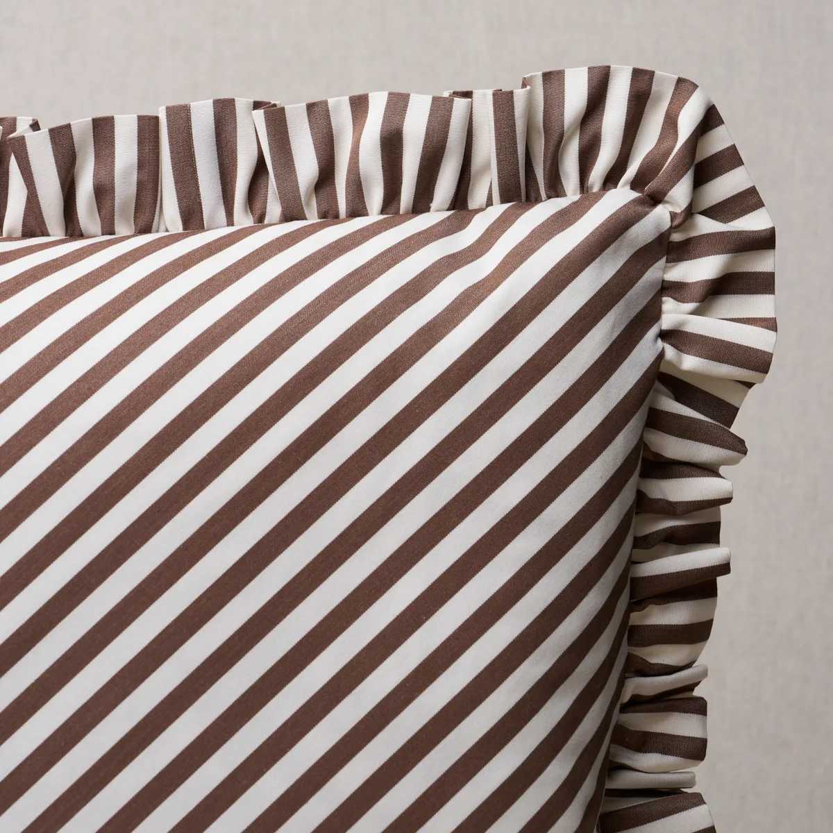 Schumacher Brigitte Stripe Pillow in Brown