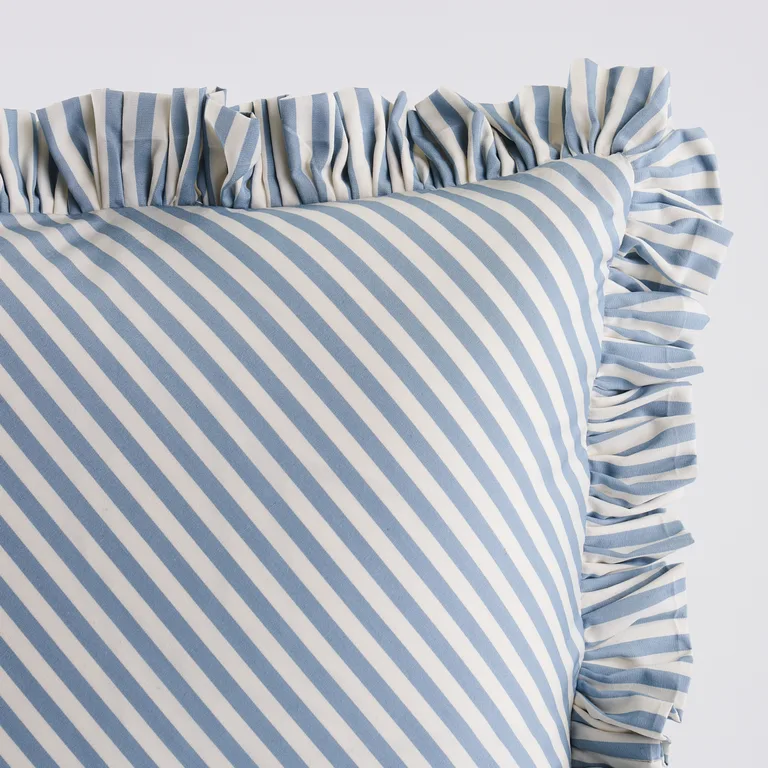 Schumacher Brigitte Stripe Pillow in Sky