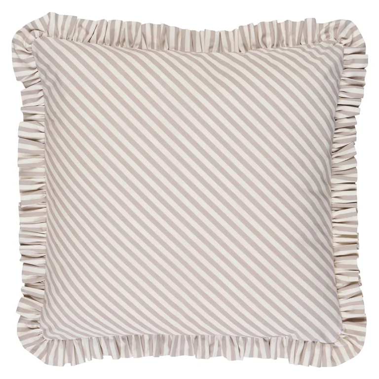 Schumacher Brigitte Stripe Pillow in Taupe