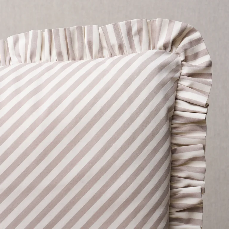 Schumacher Brigitte Stripe Pillow in Taupe