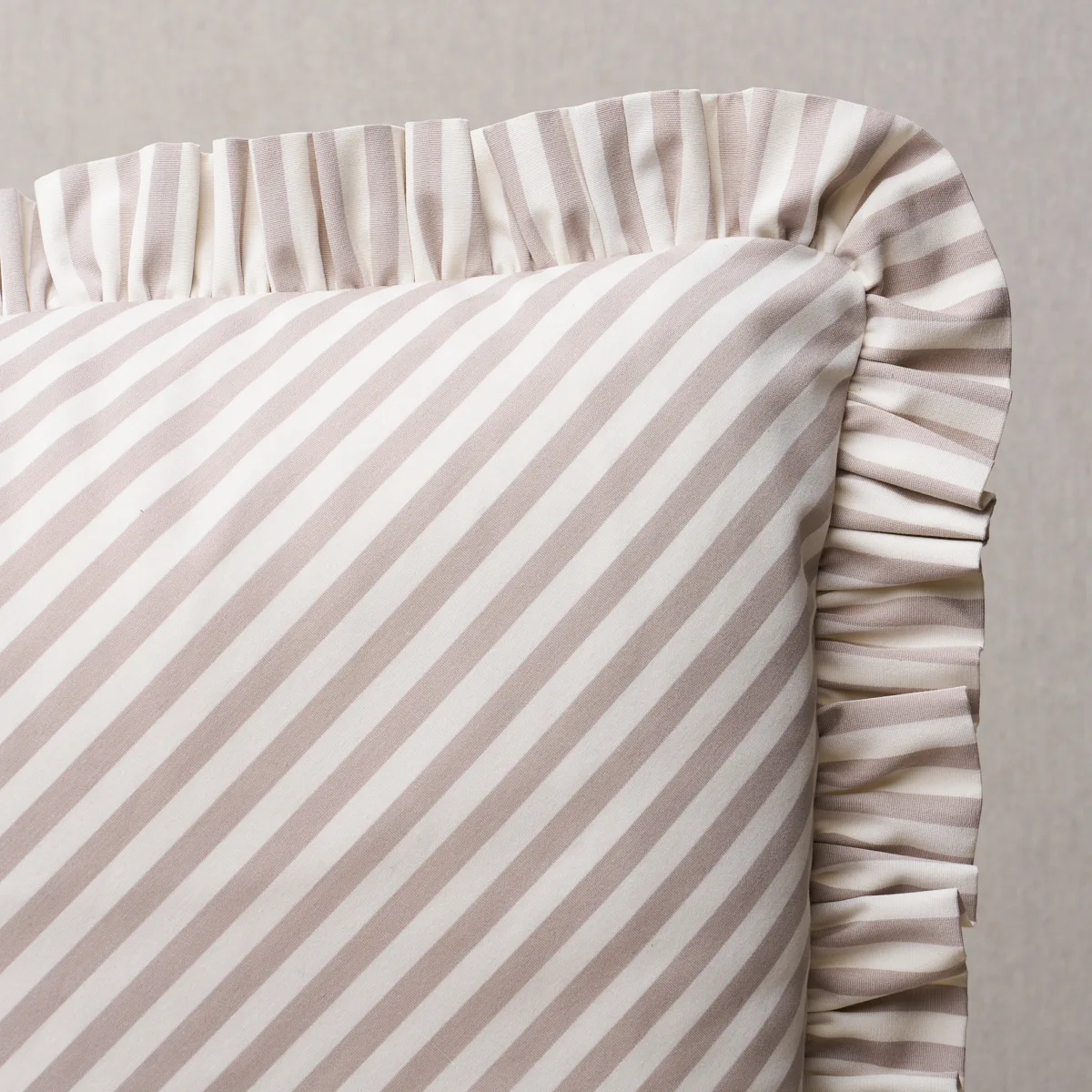 Schumacher Brigitte Stripe Pillow in Taupe