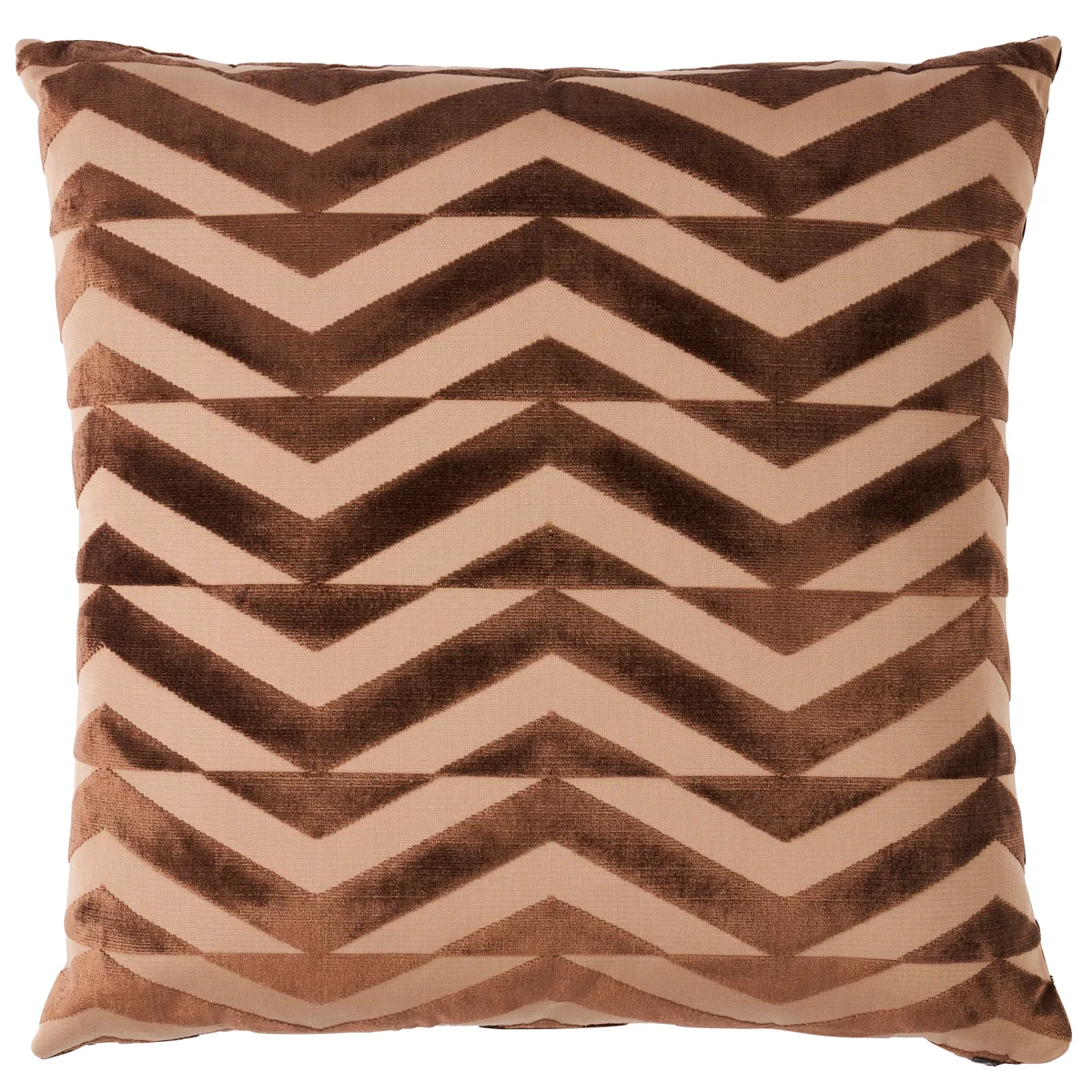 Broken Chevron Pillow – Brown on Camel