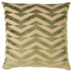 Broken Chevron Pillow - Olive on Khaki Schumacher Broken Chevron Pillow in Olive on Khaki