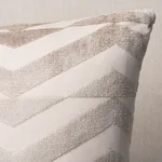 Broken Chevron Pillow - Taupe on Ivory Schumacher Broken Chevron Pillow in Taupe on Ivory
