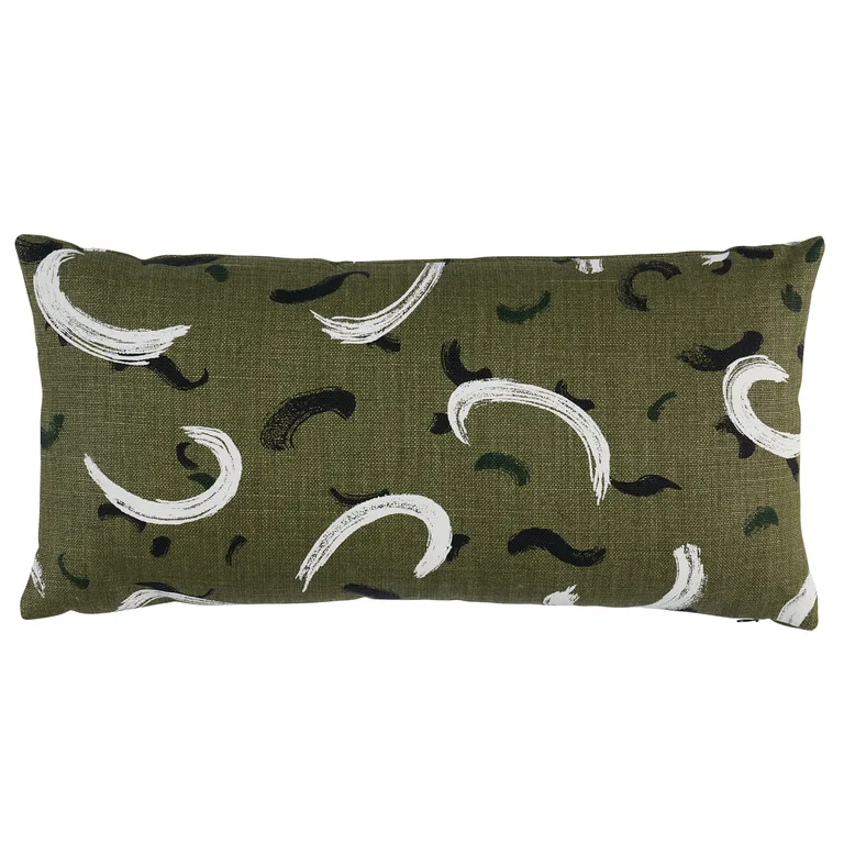 Schumacher Brushmark Pillow in Olive (SO18040218)