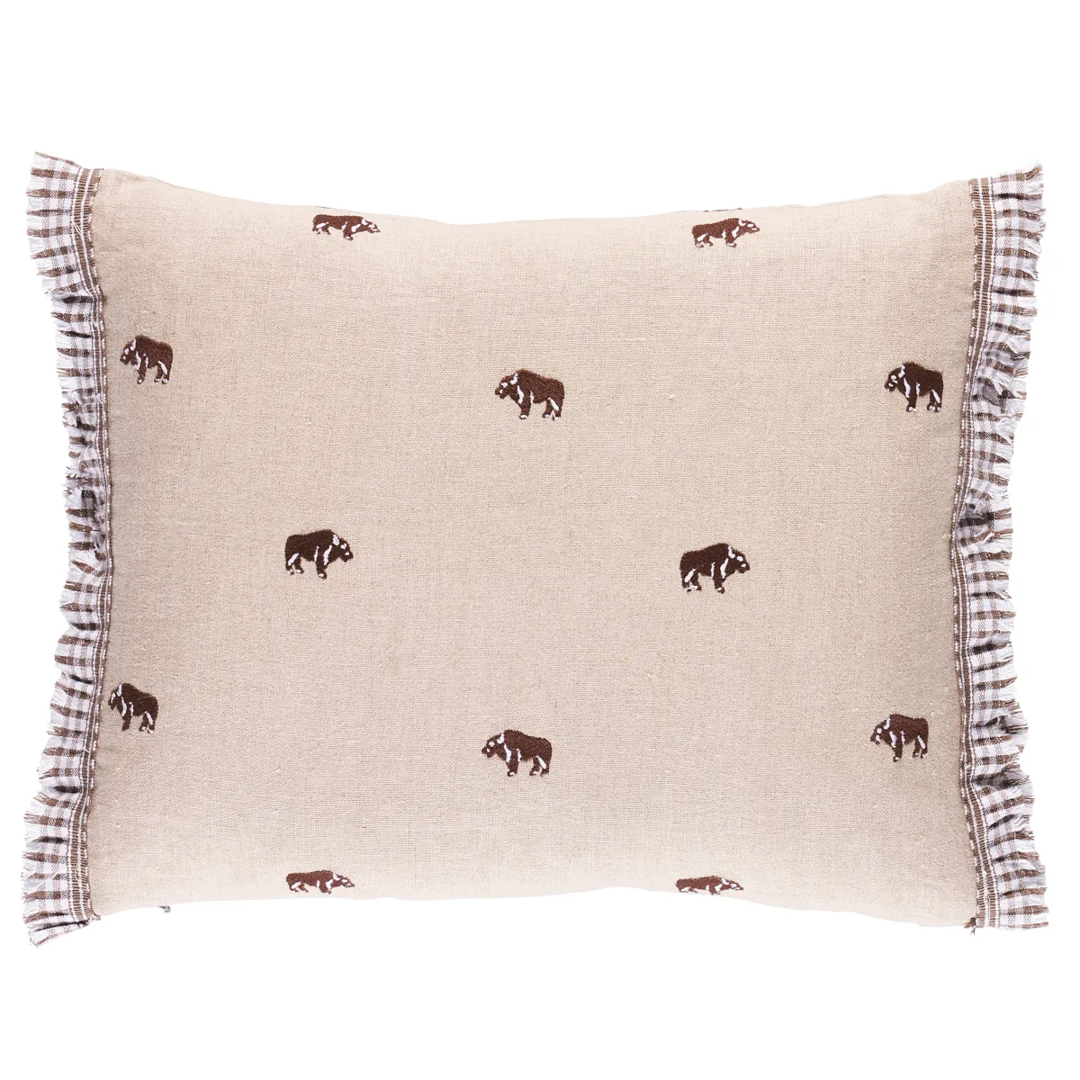 Schumacher Buffalo Embroidery Pillow in Natural (SO18045012)