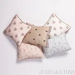 Buffalo Embroidery Pillow - Natural Schumacher Buffalo Embroidery Pillow in Natural