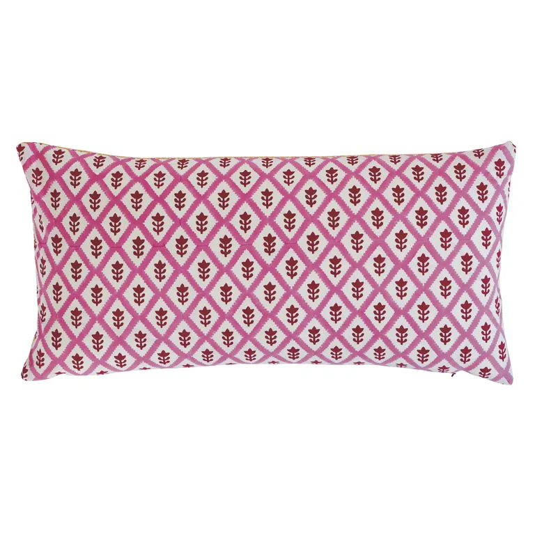 Schumacher Buti & Tuk Tuk Pillow in Pink & Yellow